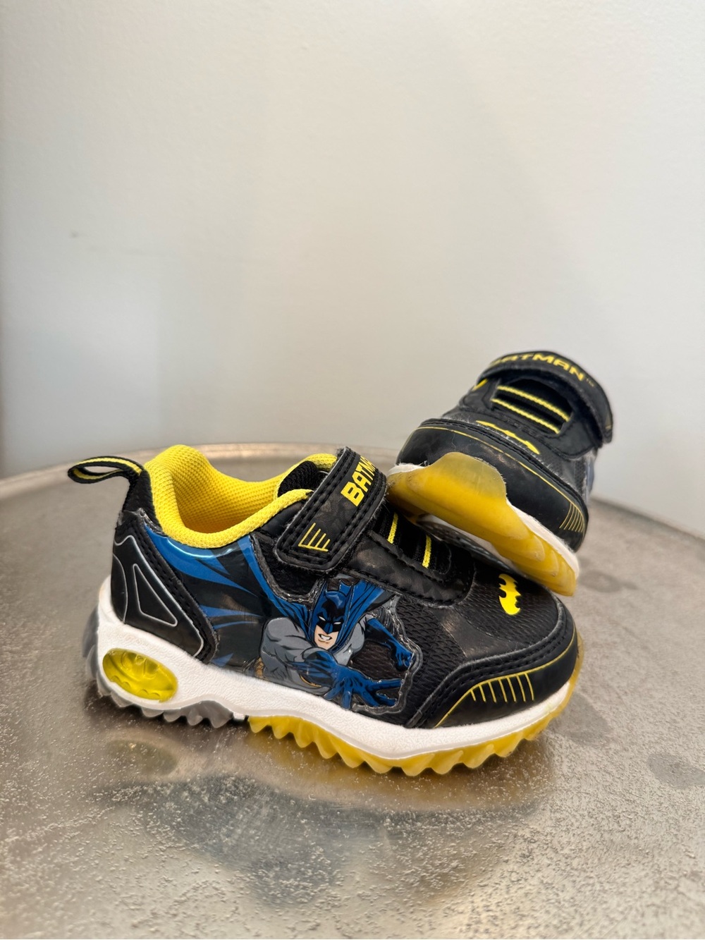 Batman Kids Light-Up Sneakers in Black, Yellow & Blue